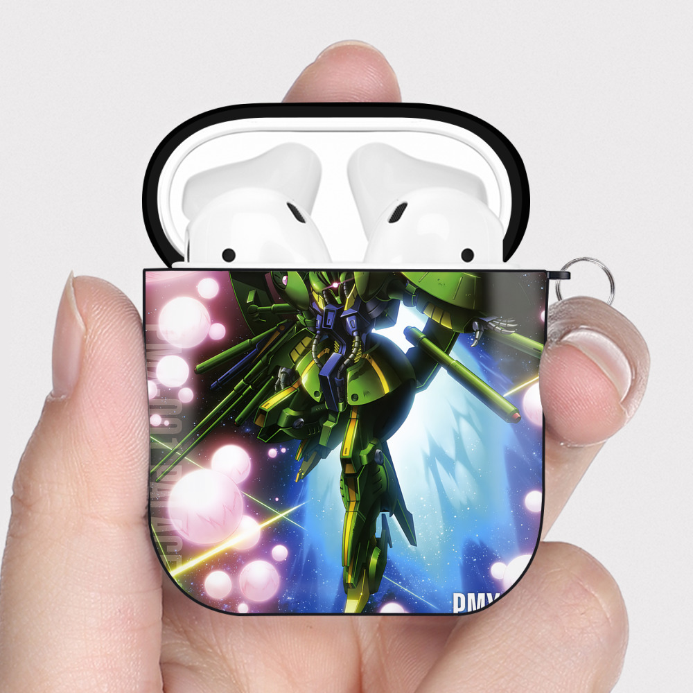 （画像用） 機動戦士ガンダム Mobile Suit Gundam AirPods 第2世代保護ケース ハードシェル ブラック 耐衝撃・防指紋・カラビナ付き