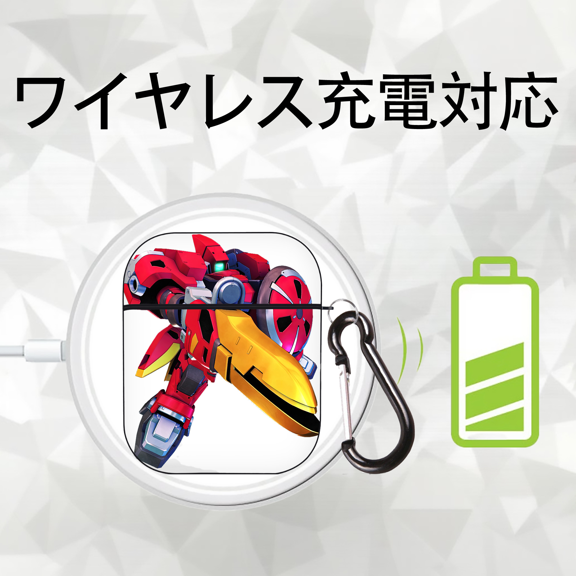 機動戦士ガンダム Mobile Suit Gundam AirPods 第2世代保護ケース ハードシェル ブラック 耐衝撃・防指紋・カラビナ付き