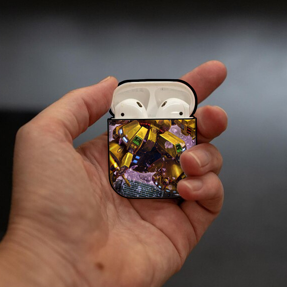 機動戦士ガンダム Mobile Suit Gundam AirPods 第2世代保護ケース ハードシェル ブラック 耐衝撃・防指紋・カラビナ付き
