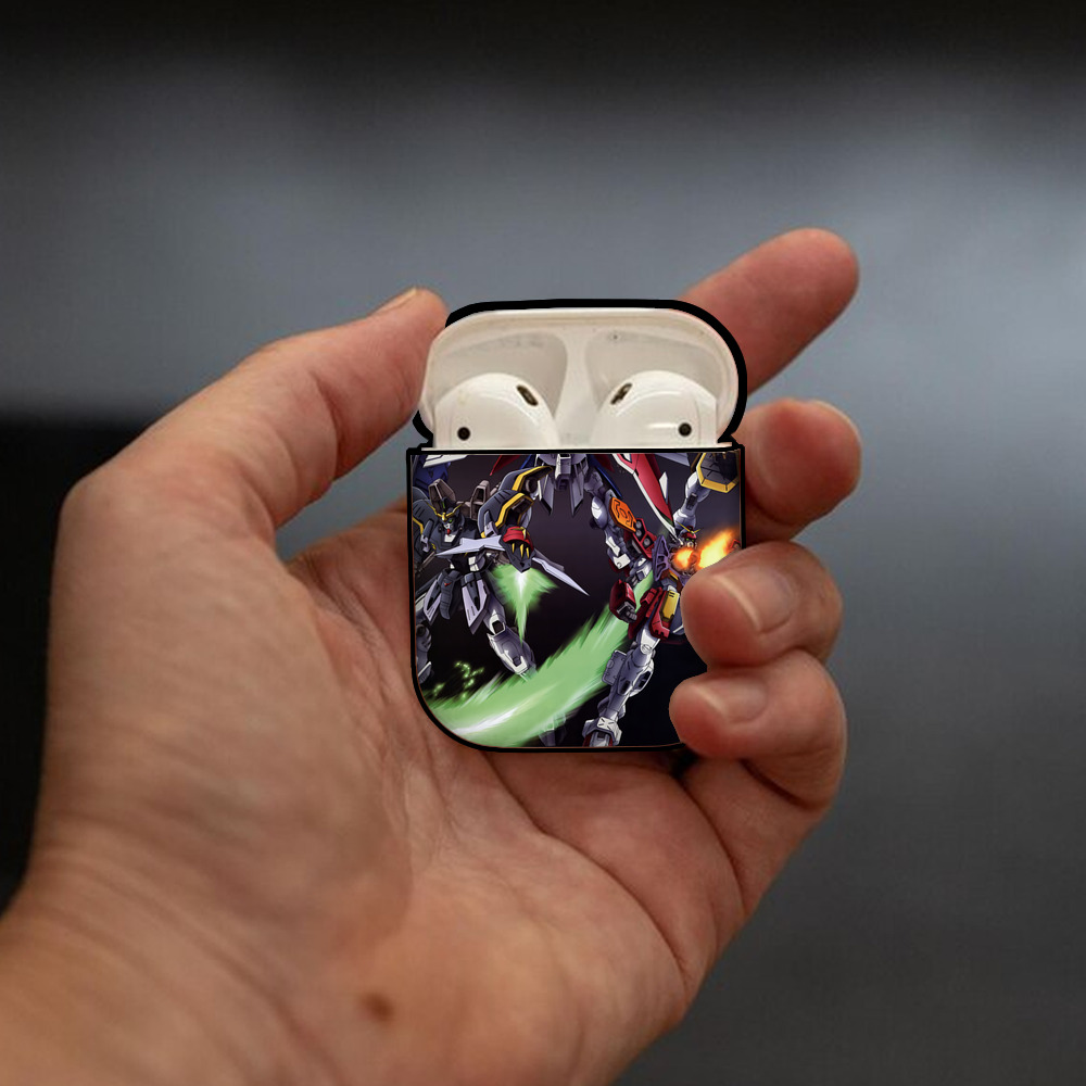 機動戦士ガンダム Mobile Suit Gundam AirPods 第2世代保護ケース ハードシェル ブラック 耐衝撃・防指紋・カラビナ付き