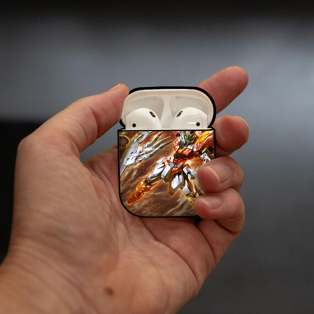 機動戦士ガンダム Mobile Suit Gundam AirPods 第2世代保護ケース ハードシェル ブラック 耐衝撃・防指紋・カラビナ付き