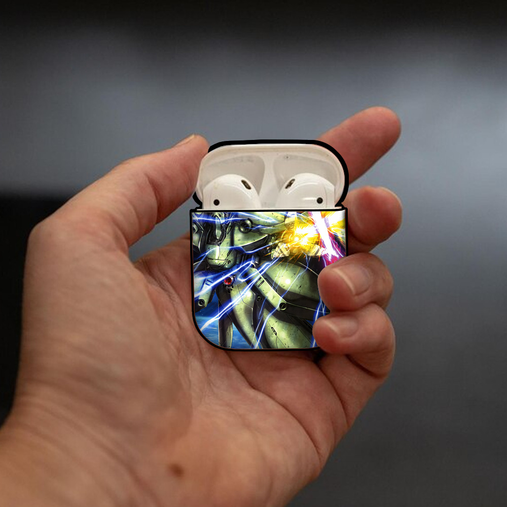機動戦士ガンダム Mobile Suit Gundam AirPods 第2世代保護ケース ハードシェル ブラック 耐衝撃・防指紋・カラビナ付き