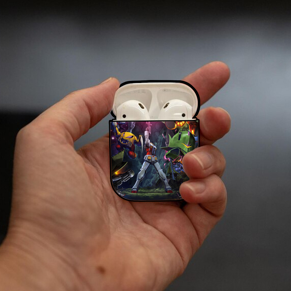 機動戦士ガンダム Mobile Suit Gundam AirPods 第2世代保護ケース ハードシェル ブラック 耐衝撃・防指紋・カラビナ付き