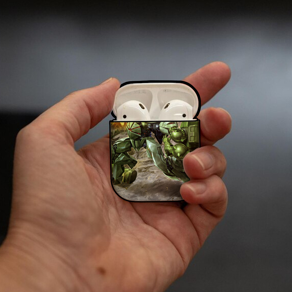 機動戦士ガンダム Mobile Suit Gundam AirPods 第2世代保護ケース ハードシェル ブラック 耐衝撃・防指紋・カラビナ付き