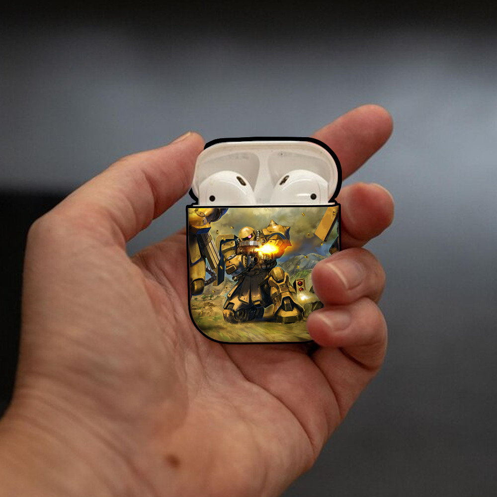 機動戦士ガンダム Mobile Suit Gundam AirPods 第2世代保護ケース ハードシェル ブラック 耐衝撃・防指紋・カラビナ付き