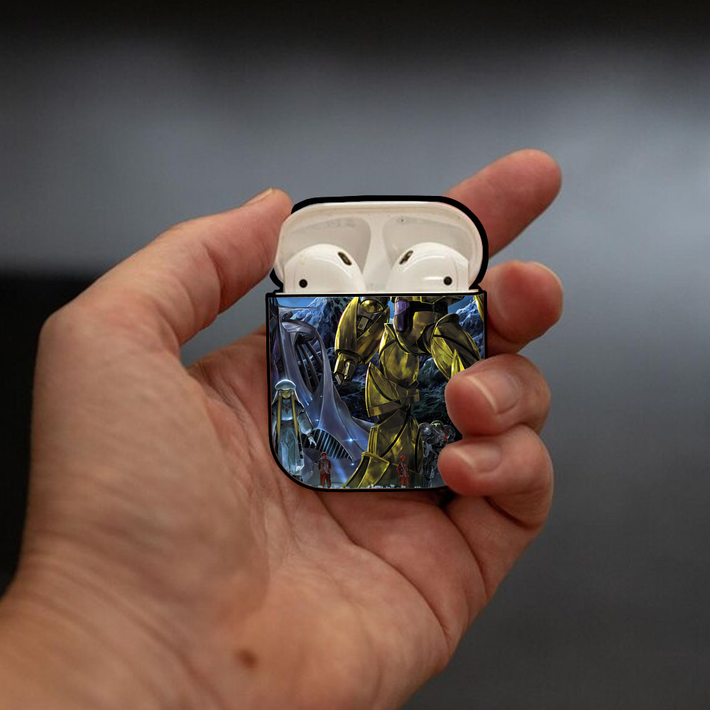 機動戦士ガンダム Mobile Suit Gundam AirPods 第2世代保護ケース ハードシェル ブラック 耐衝撃・防指紋・カラビナ付き