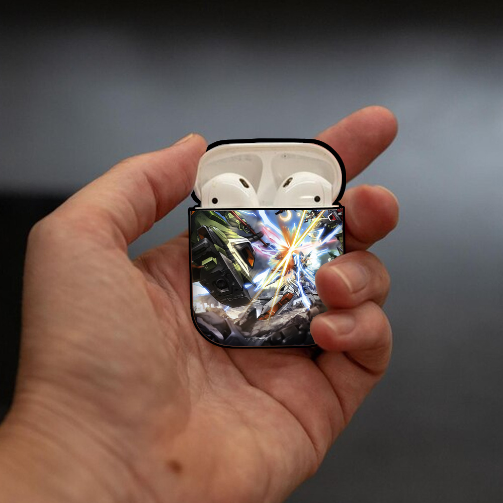 機動戦士ガンダム Mobile Suit Gundam AirPods 第2世代保護ケース ハードシェル ブラック 耐衝撃・防指紋・カラビナ付き