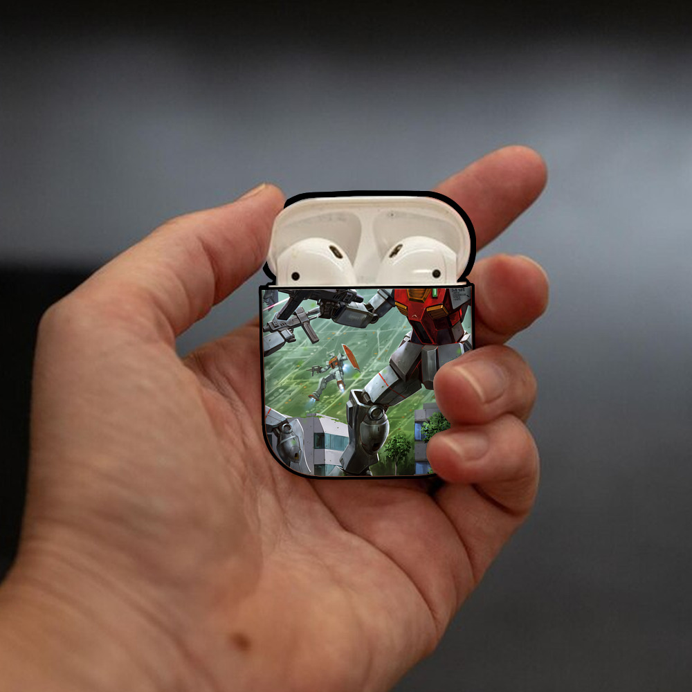 機動戦士ガンダム Mobile Suit Gundam AirPods 第2世代保護ケース ハードシェル ブラック 耐衝撃・防指紋・カラビナ付き