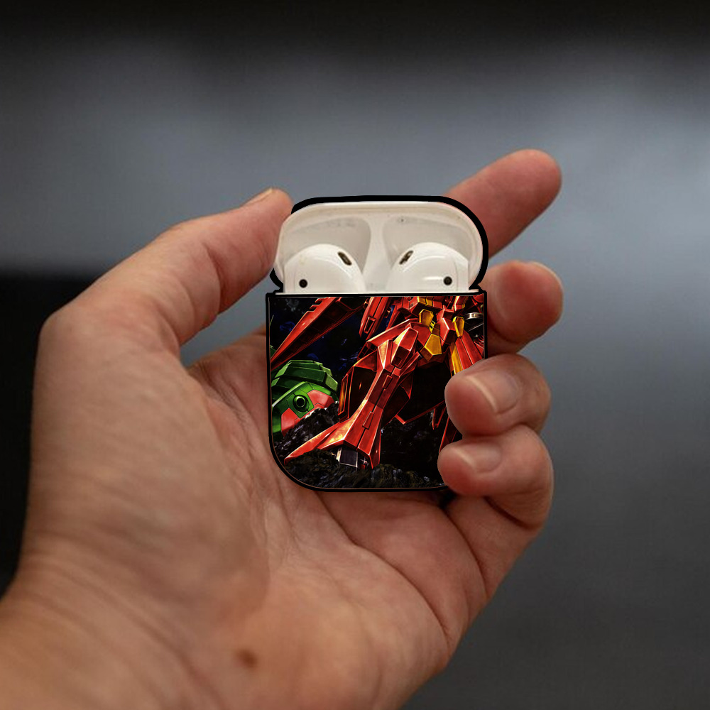機動戦士ガンダム Mobile Suit Gundam AirPods 第2世代保護ケース ハードシェル ブラック 耐衝撃・防指紋・カラビナ付き