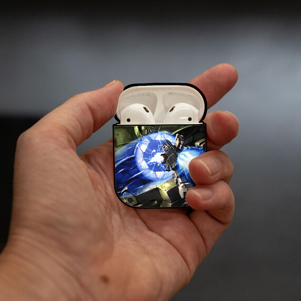 機動戦士ガンダム Mobile Suit Gundam AirPods 第2世代保護ケース ハードシェル ブラック 耐衝撃・防指紋・カラビナ付き