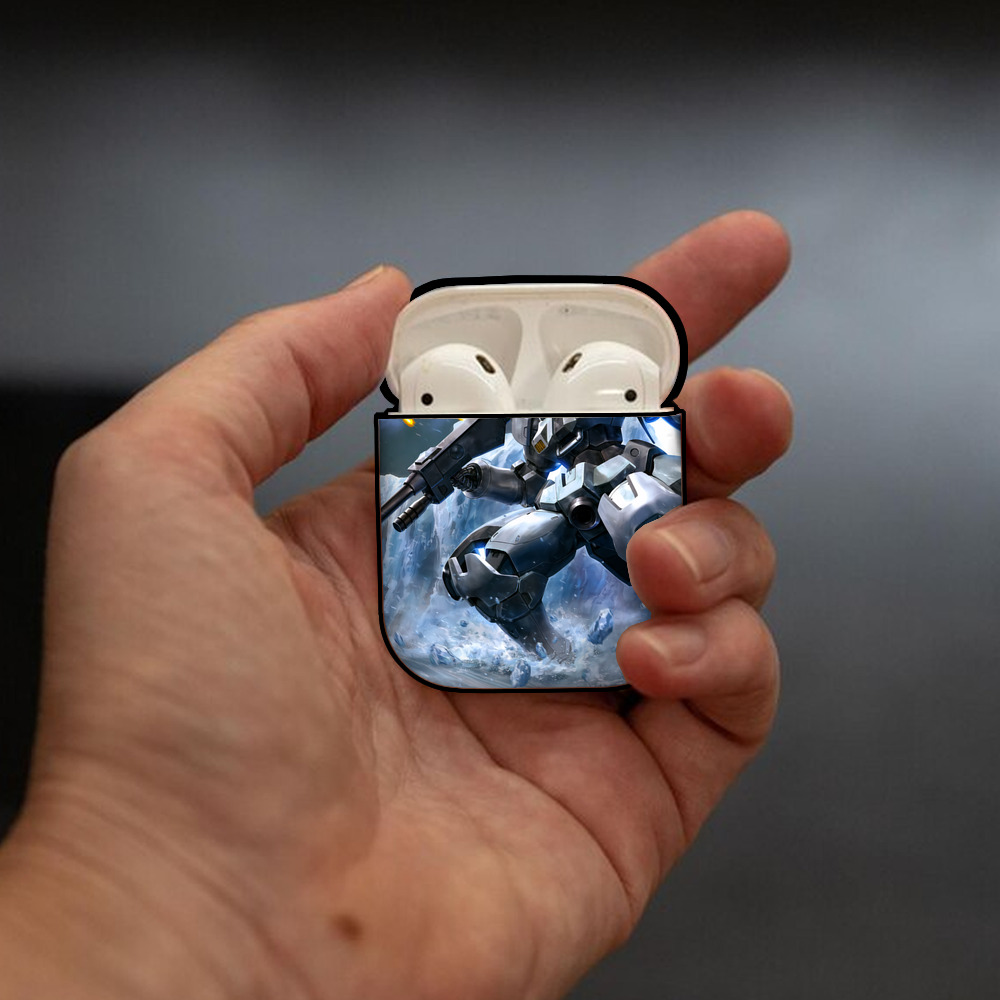 機動戦士ガンダム Mobile Suit Gundam AirPods 第2世代保護ケース ハードシェル ブラック 耐衝撃・防指紋・カラビナ付き