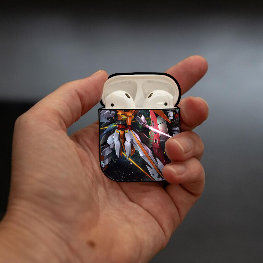 機動戦士ガンダム Mobile Suit Gundam AirPods 第2世代保護ケース ハードシェル ブラック 耐衝撃・防指紋・カラビナ付き