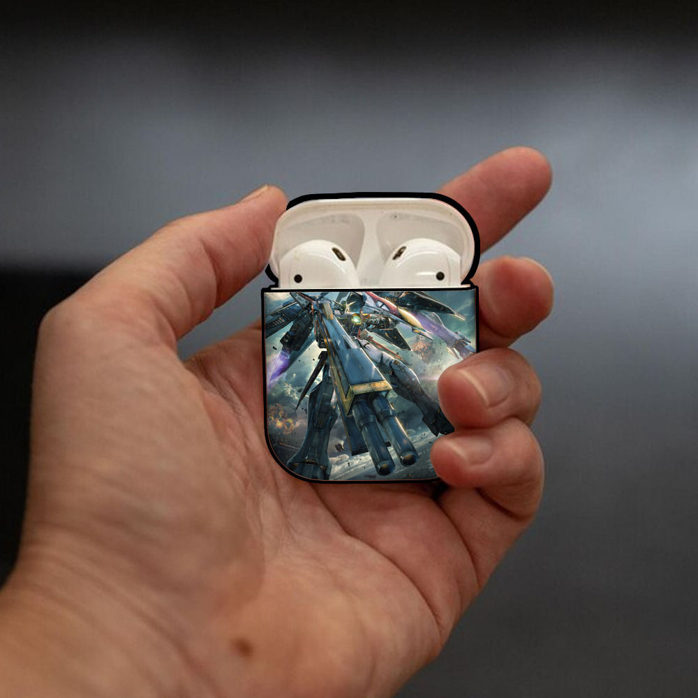 機動戦士ガンダム Mobile Suit Gundam AirPods 第2世代保護ケース ハードシェル ブラック 耐衝撃・防指紋・カラビナ付き