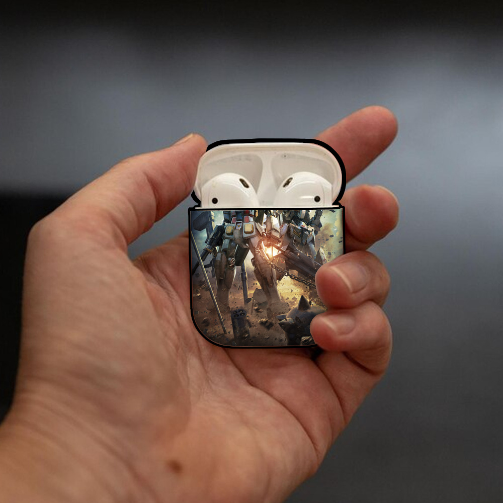 機動戦士ガンダム Mobile Suit Gundam AirPods 第2世代保護ケース ハードシェル ブラック 耐衝撃・防指紋・カラビナ付き