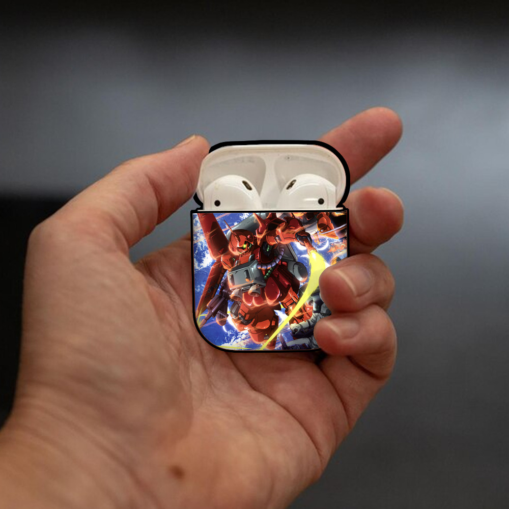 機動戦士ガンダム Mobile Suit Gundam AirPods 第2世代保護ケース ハードシェル ブラック 耐衝撃・防指紋・カラビナ付き