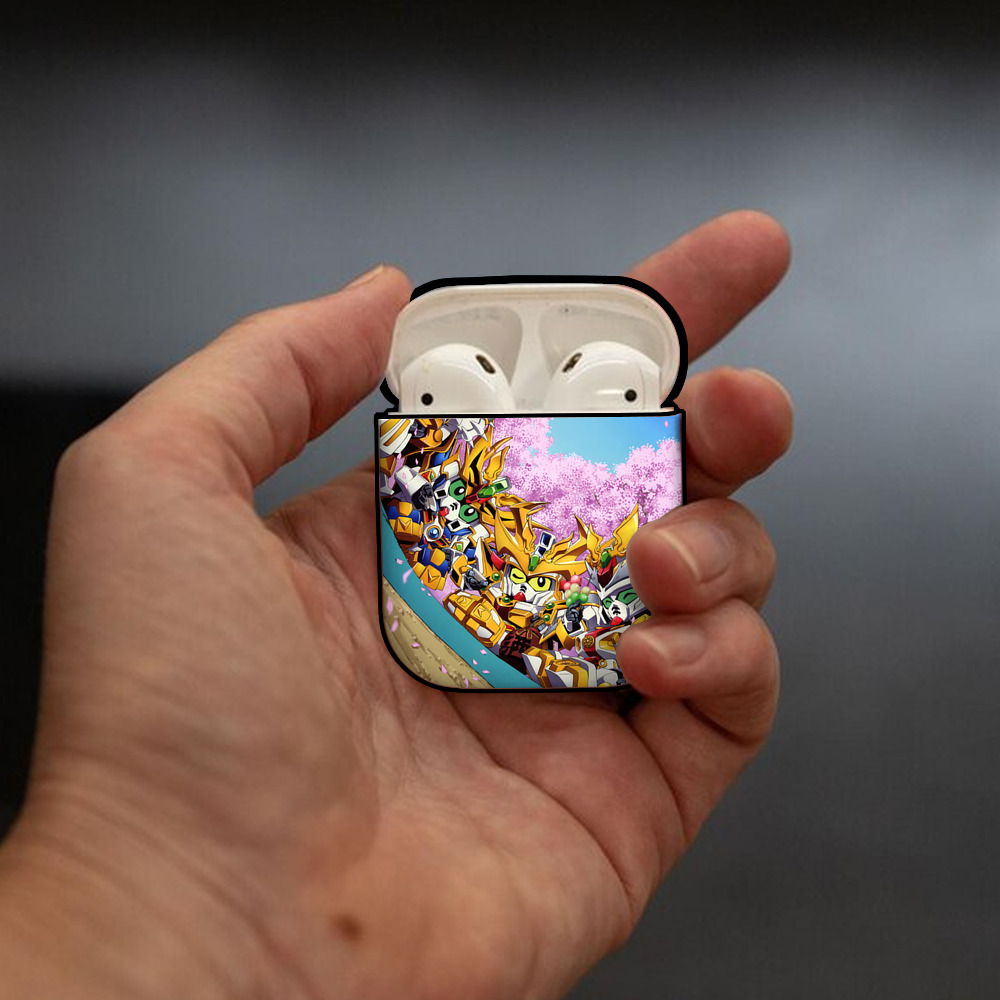 機動戦士ガンダム Mobile Suit Gundam AirPods 第2世代保護ケース ハードシェル ブラック 耐衝撃・防指紋・カラビナ付き
