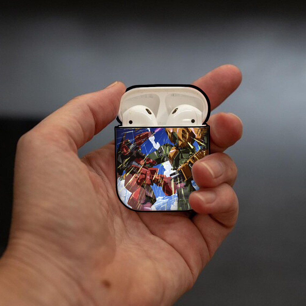 機動戦士ガンダム Mobile Suit Gundam AirPods 第2世代保護ケース ハードシェル ブラック 耐衝撃・防指紋・カラビナ付き