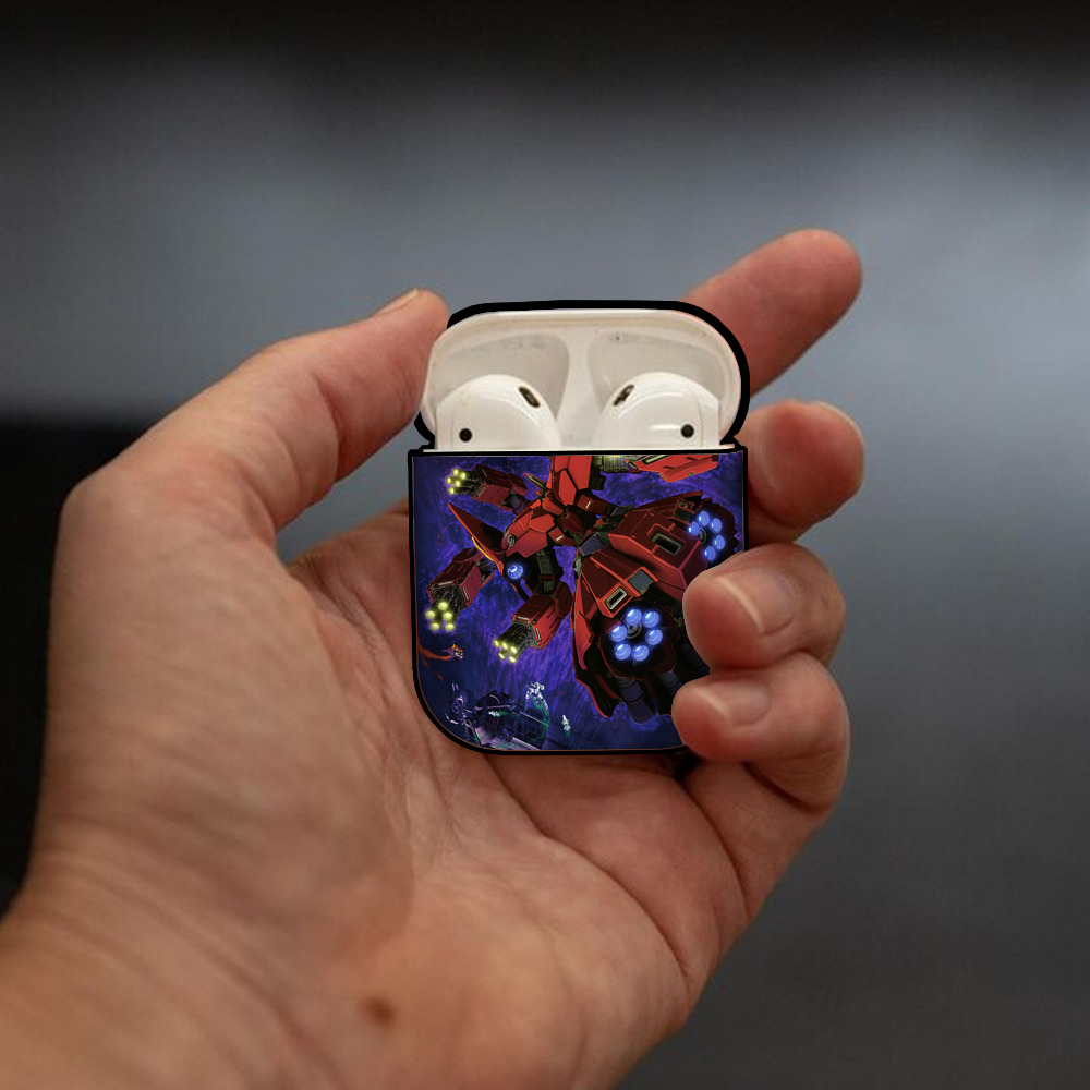 機動戦士ガンダム Mobile Suit Gundam AirPods 第2世代保護ケース ハードシェル ブラック 耐衝撃・防指紋・カラビナ付き