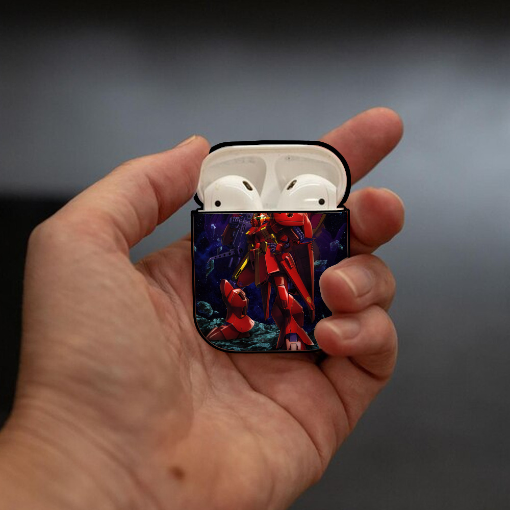 機動戦士ガンダム Mobile Suit Gundam AirPods 第2世代保護ケース ハードシェル ブラック 耐衝撃・防指紋・カラビナ付き