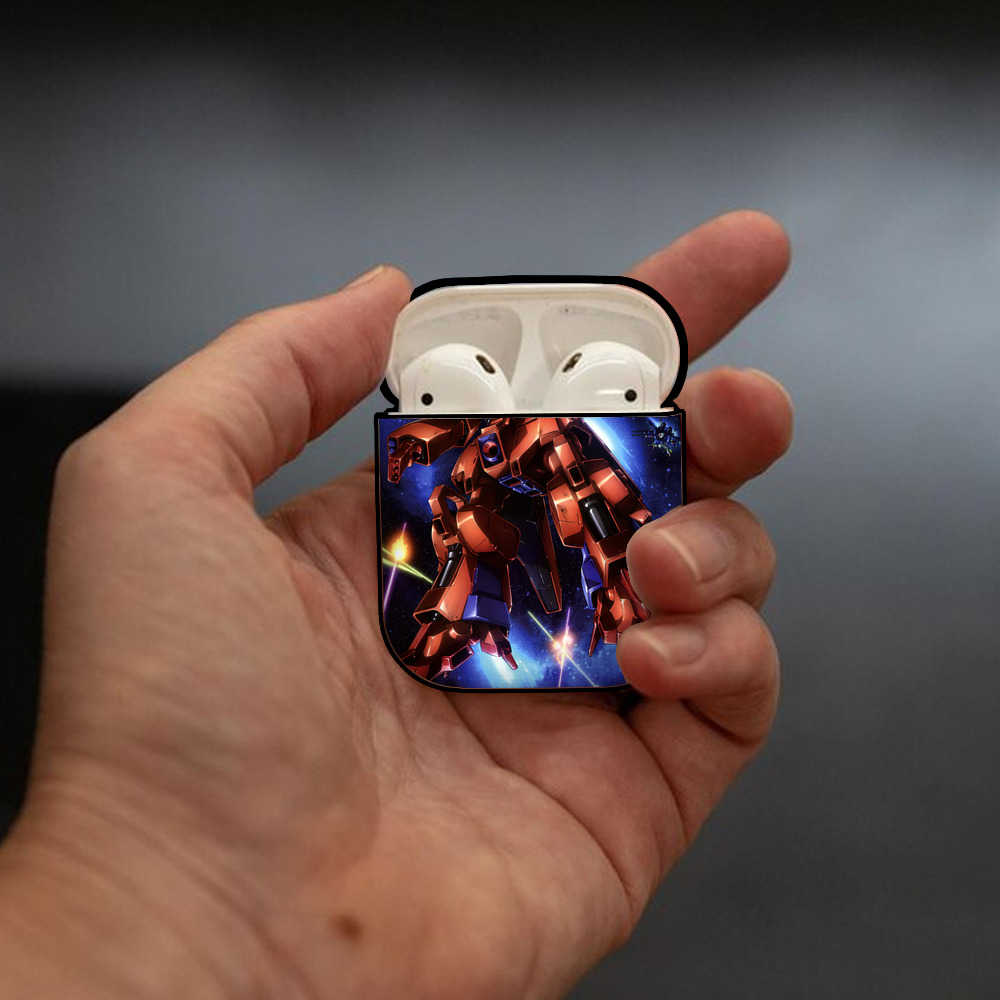 機動戦士ガンダム Mobile Suit Gundam AirPods 第2世代保護ケース ハードシェル ブラック 耐衝撃・防指紋・カラビナ付き