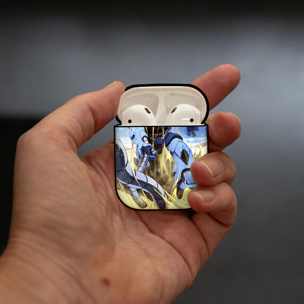 機動戦士ガンダム Mobile Suit Gundam AirPods 第2世代保護ケース ハードシェル ブラック 耐衝撃・防指紋・カラビナ付き