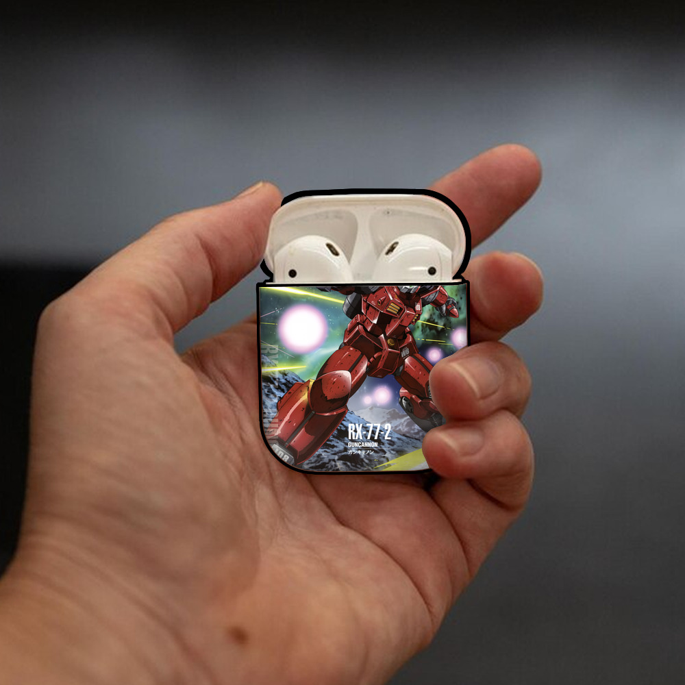 機動戦士ガンダム Mobile Suit Gundam AirPods 第2世代保護ケース ハードシェル ブラック 耐衝撃・防指紋・カラビナ付き