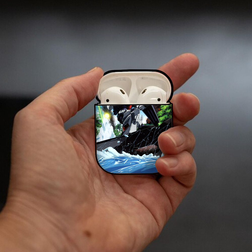 機動戦士ガンダム Mobile Suit Gundam AirPods 第2世代保護ケース ハードシェル ブラック 耐衝撃・防指紋・カラビナ付き