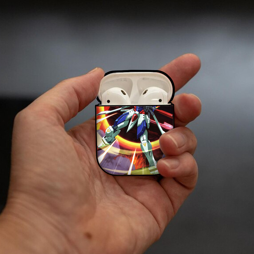 機動戦士ガンダム Mobile Suit Gundam AirPods 第2世代保護ケース ハードシェル ブラック 耐衝撃・防指紋・カラビナ付き