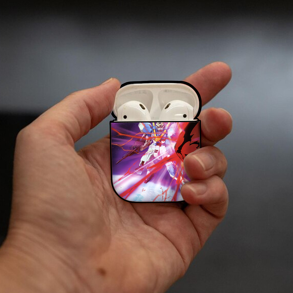 機動戦士ガンダム Mobile Suit Gundam AirPods 第2世代保護ケース ハードシェル ブラック 耐衝撃・防指紋・カラビナ付き