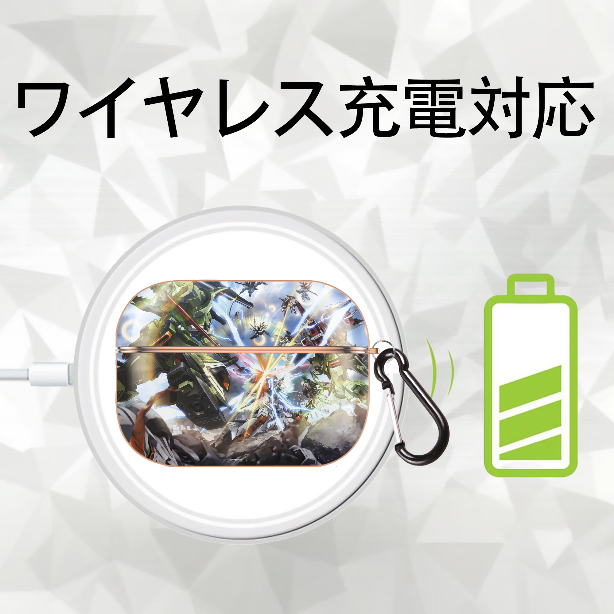 機動戦士ガンダム Mobile Suit Gundam 【AirPods Pro用】ハードシェル保護ケース｜耐衝撃・防指紋・カラビナ付き商品仕様