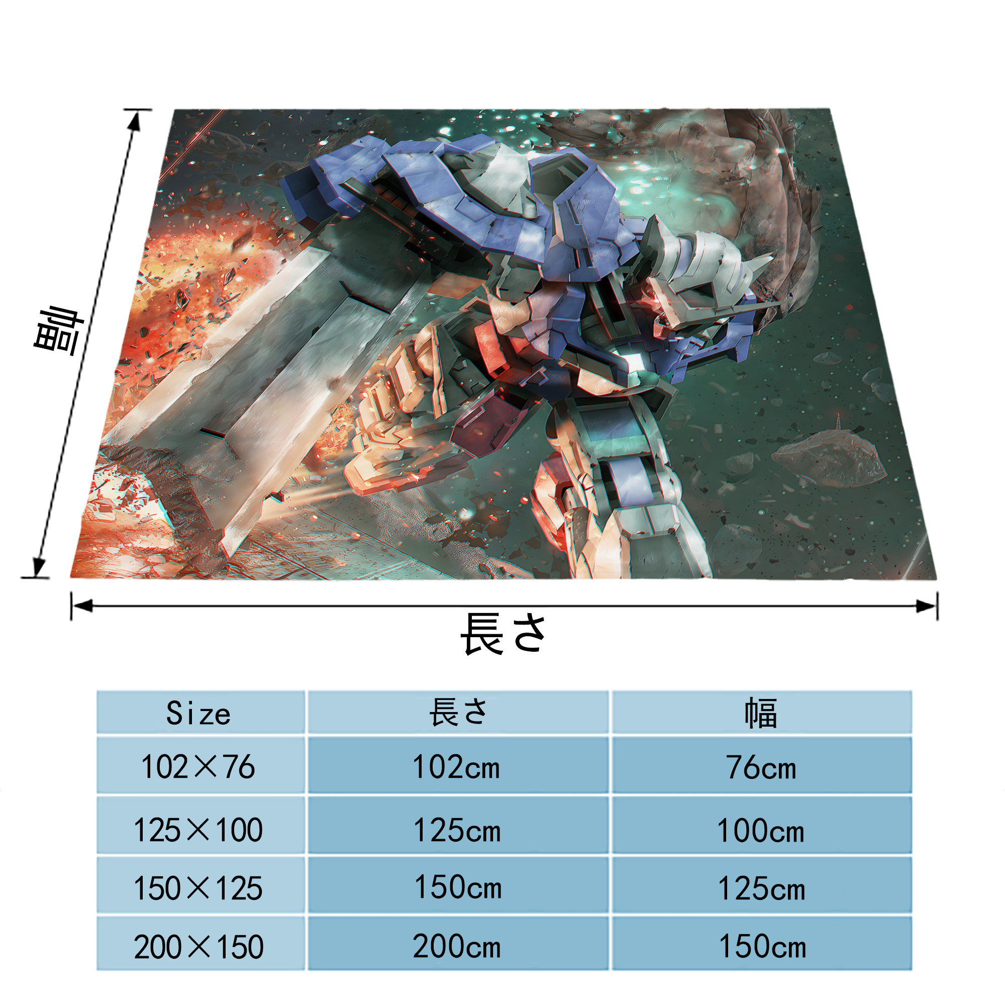 機動戦士ガンダム Mobile Suit Gundam フランネルブランケット・多サイズ対応（横型）