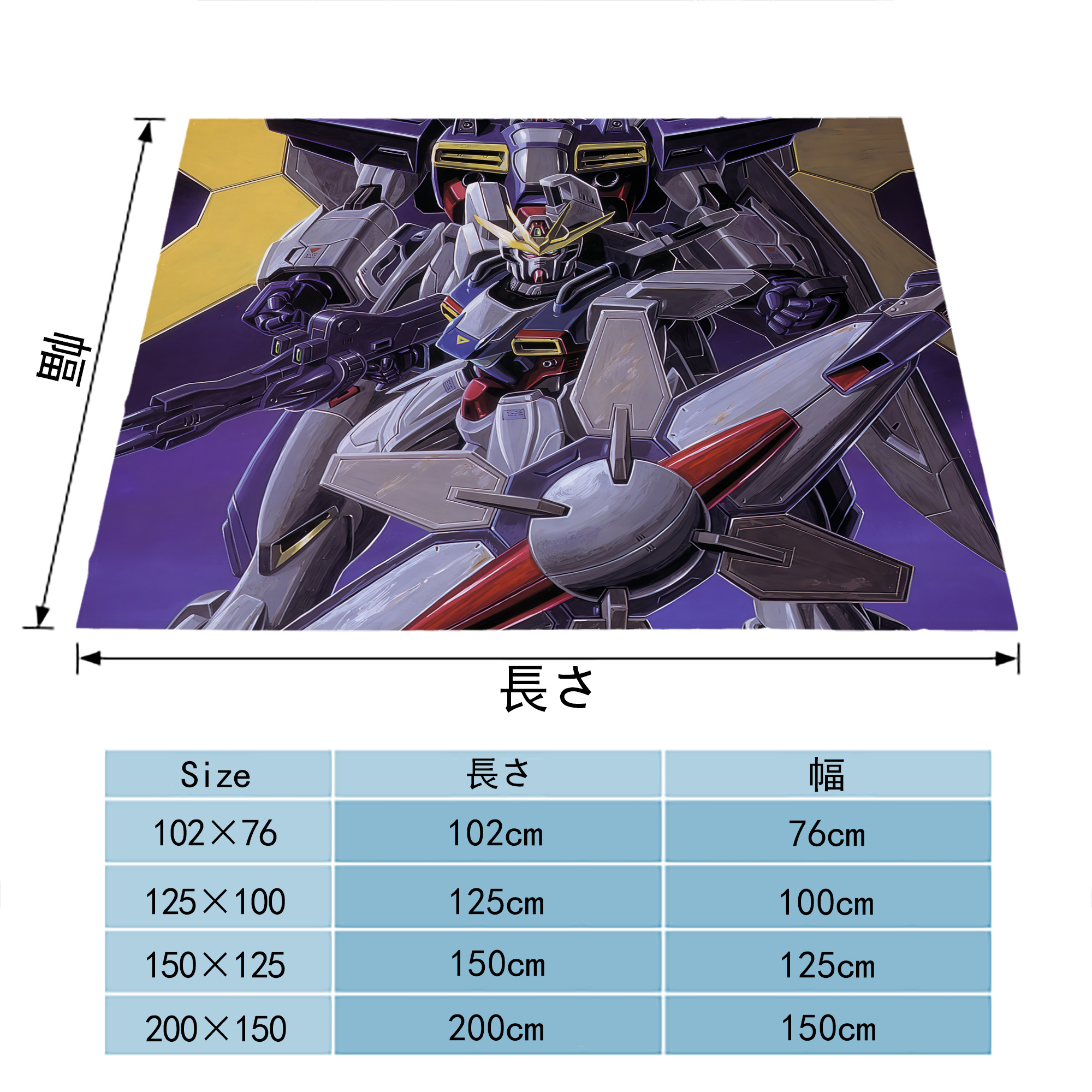 機動戦士ガンダム Mobile Suit Gundam フランネルブランケット・多サイズ対応（横型）