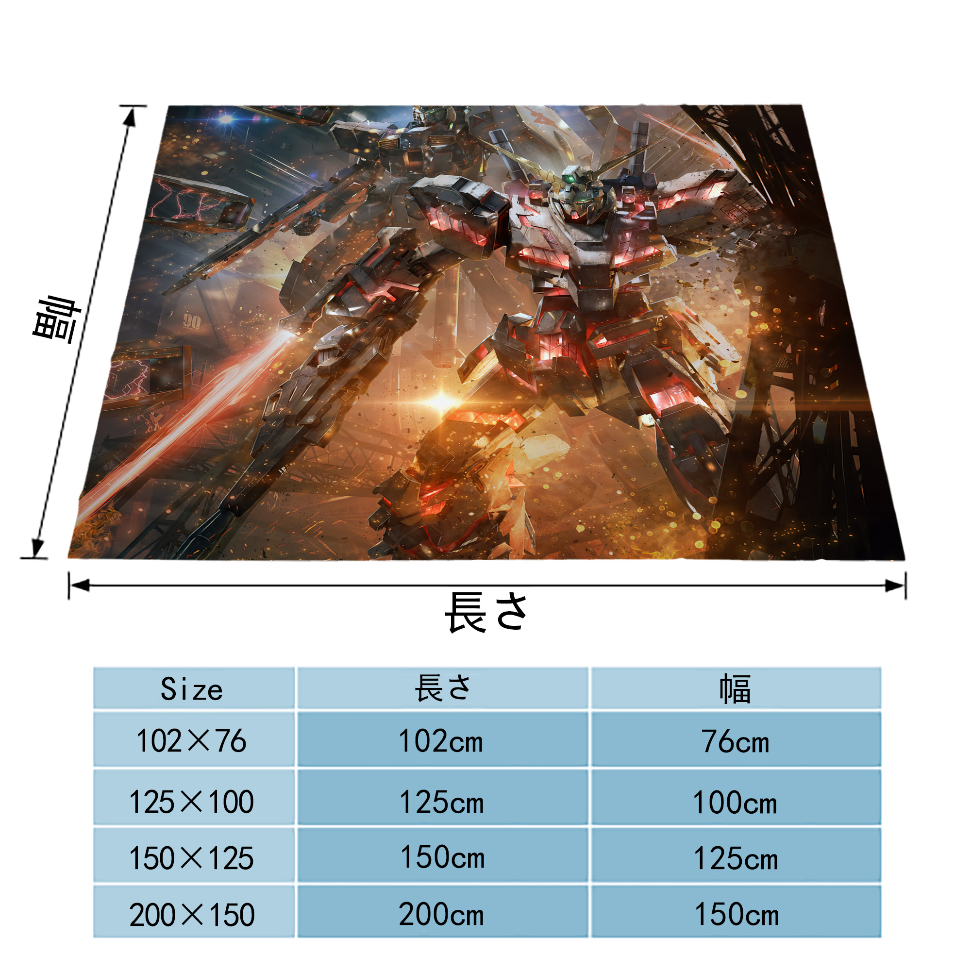機動戦士ガンダム Mobile Suit Gundam フランネルブランケット・多サイズ対応（横型）