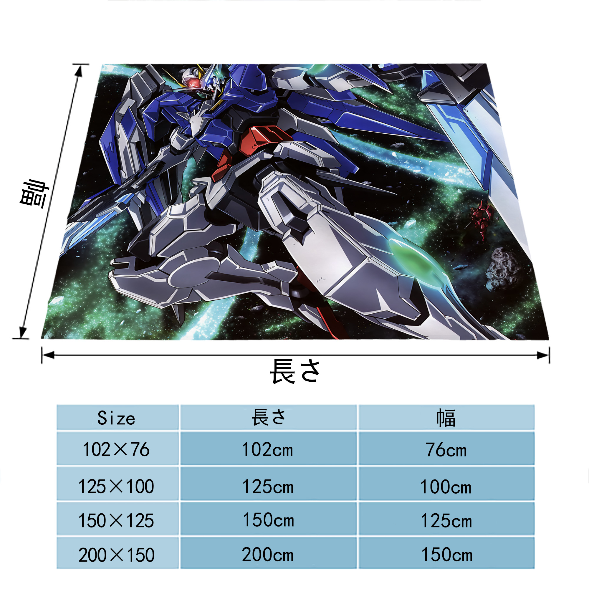 機動戦士ガンダム Mobile Suit Gundam フランネルブランケット・多サイズ対応（横型）