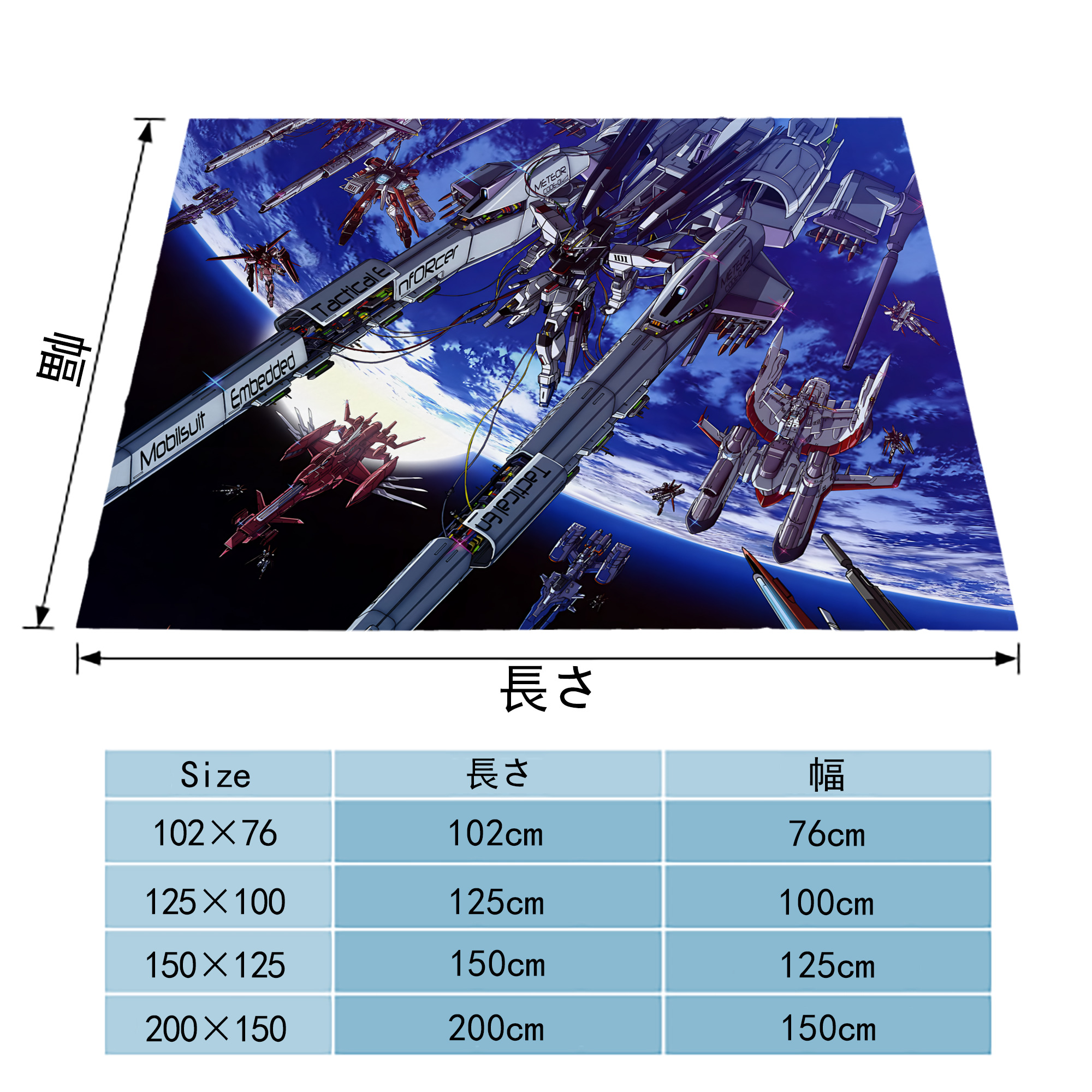 機動戦士ガンダム Mobile Suit Gundam フランネルブランケット・多サイズ対応（横型）