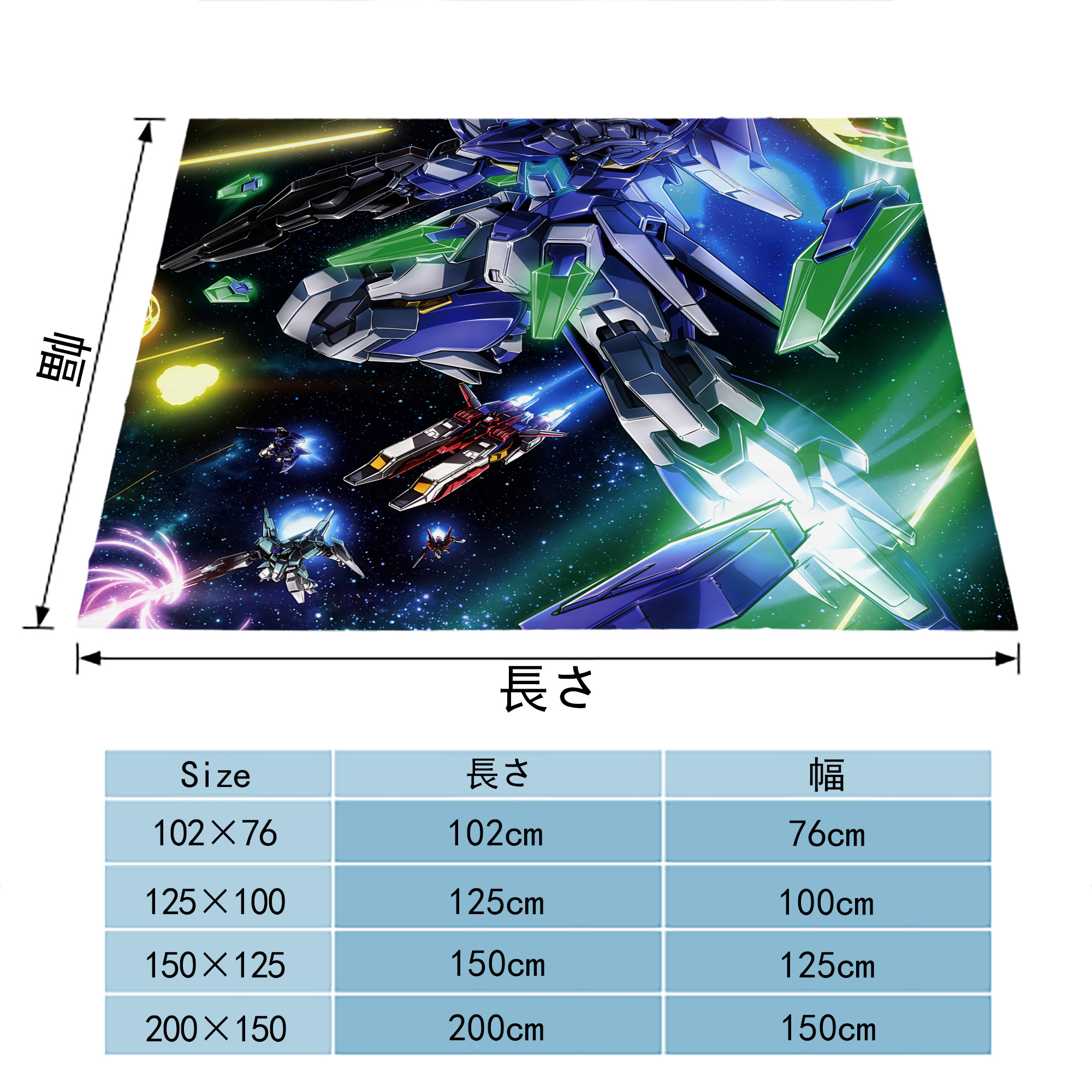 機動戦士ガンダム Mobile Suit Gundam フランネルブランケット・多サイズ対応（横型）