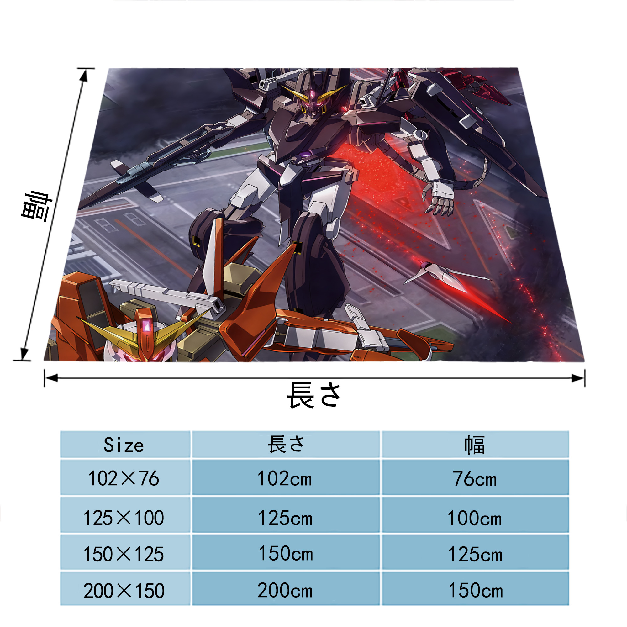 機動戦士ガンダム Mobile Suit Gundam フランネルブランケット・多サイズ対応（横型）