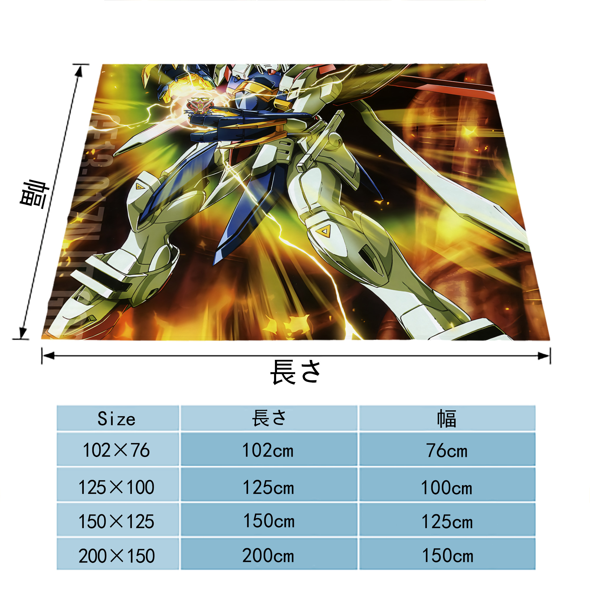 機動戦士ガンダム Mobile Suit Gundam フランネルブランケット・多サイズ対応（横型）