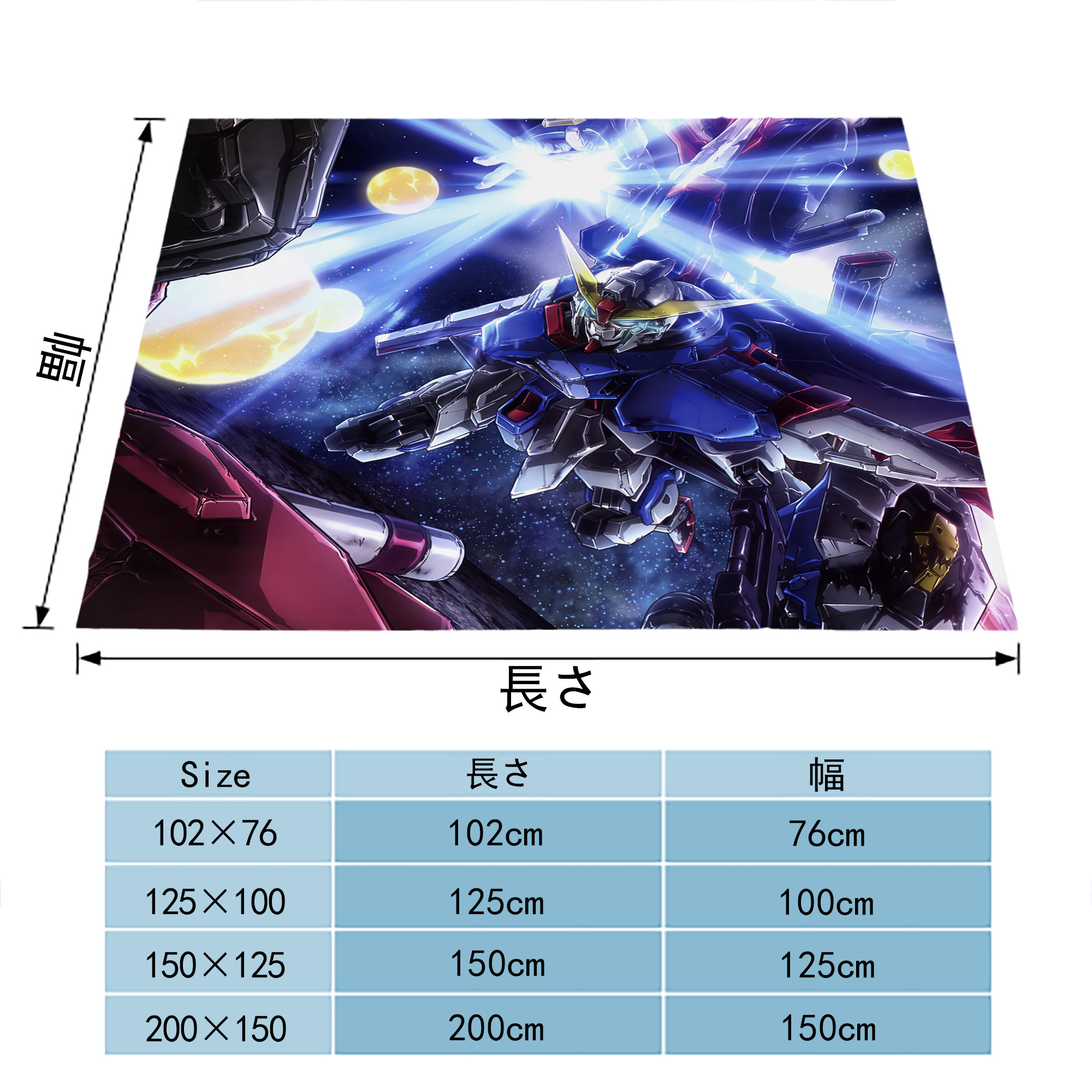 機動戦士ガンダム Mobile Suit Gundam フランネルブランケット・多サイズ対応（横型）