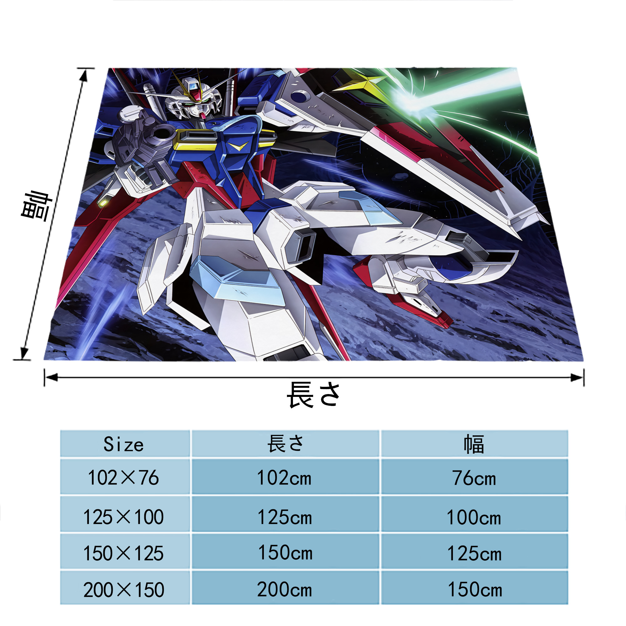 機動戦士ガンダム Mobile Suit Gundam フランネルブランケット・多サイズ対応（横型）