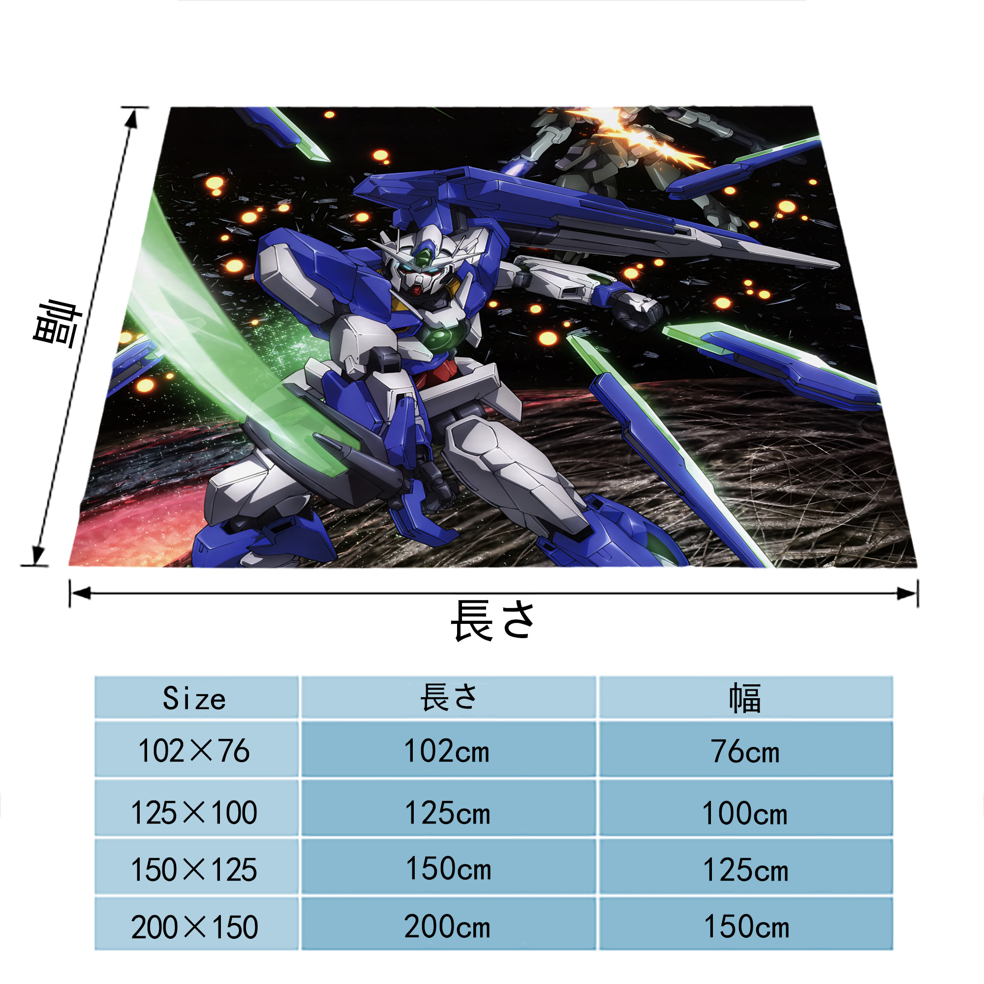 機動戦士ガンダム Mobile Suit Gundam フランネルブランケット・多サイズ対応（横型）