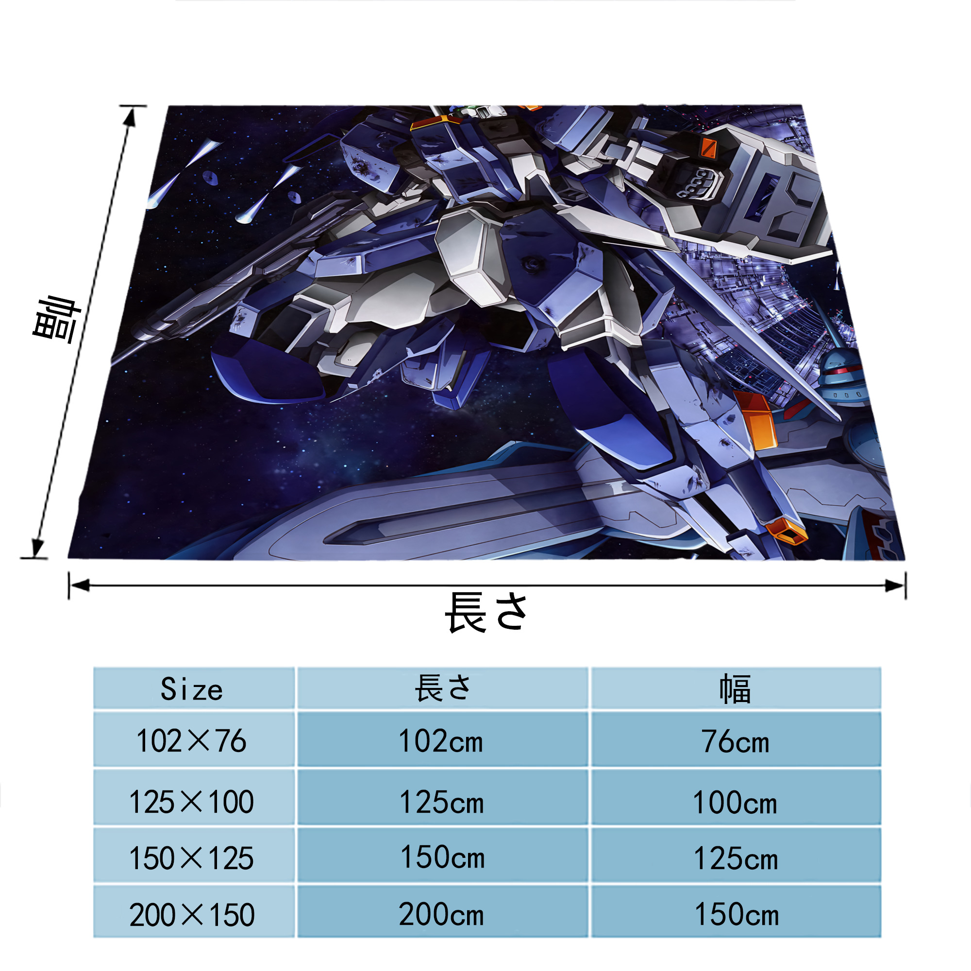 機動戦士ガンダム Mobile Suit Gundam フランネルブランケット・多サイズ対応（横型）
