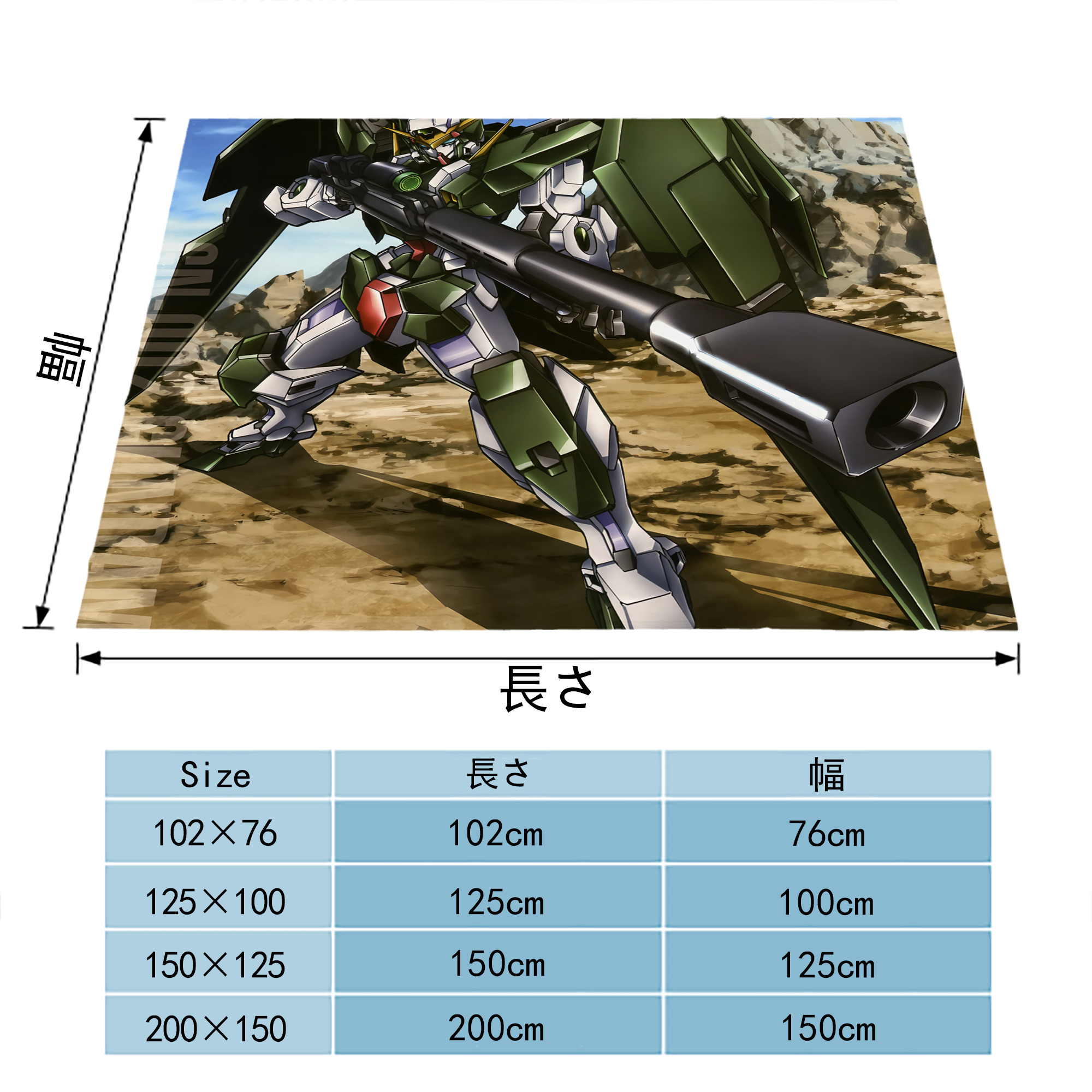 機動戦士ガンダム Mobile Suit Gundam フランネルブランケット・多サイズ対応（横型）