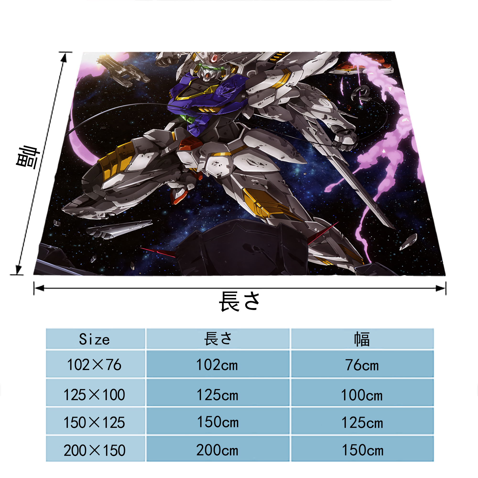 機動戦士ガンダム Mobile Suit Gundam フランネルブランケット・多サイズ対応（横型）