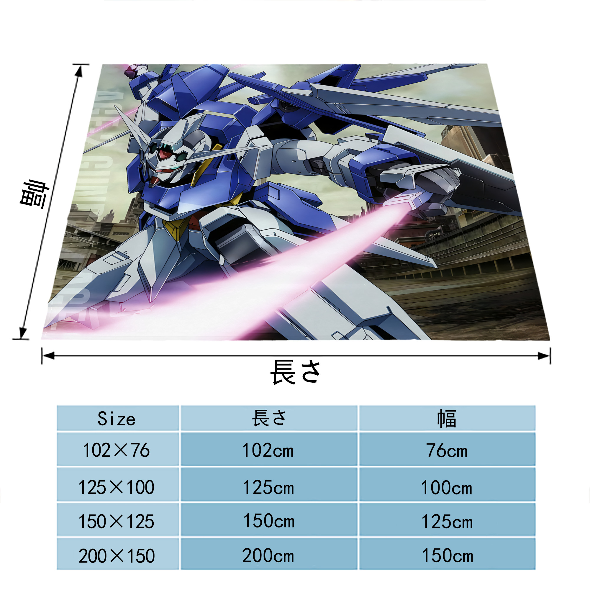 機動戦士ガンダム Mobile Suit Gundam フランネルブランケット・多サイズ対応（横型）