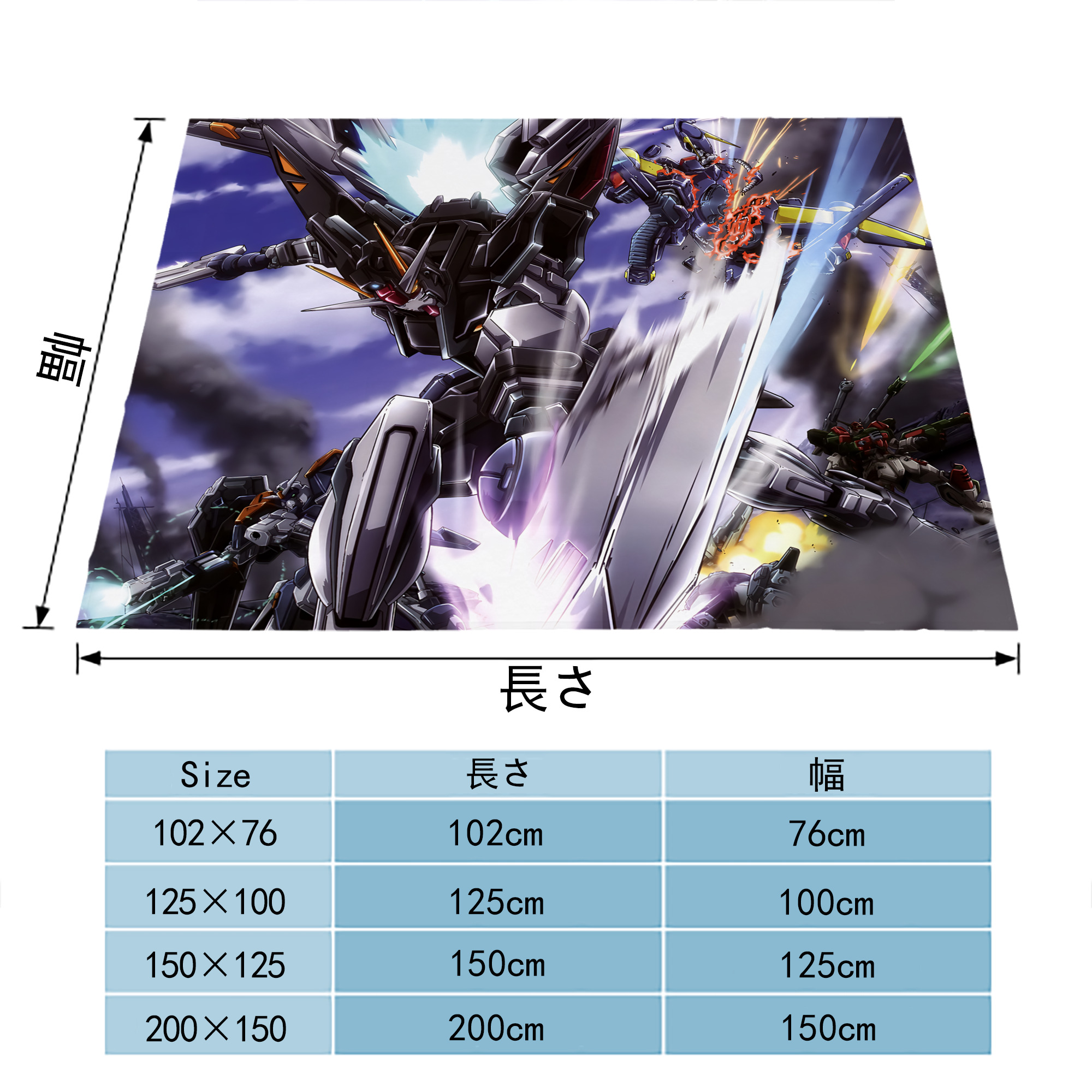 機動戦士ガンダム Mobile Suit Gundam フランネルブランケット・多サイズ対応（横型）