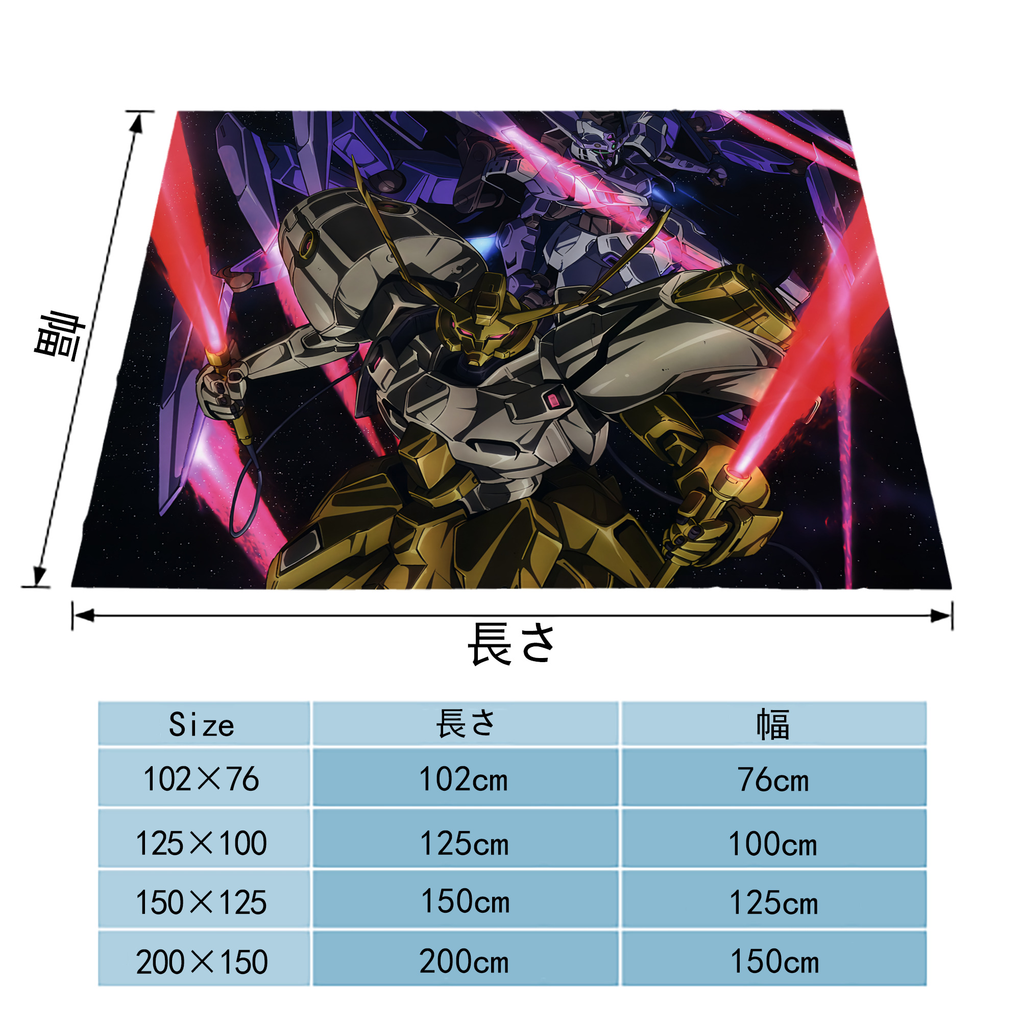 機動戦士ガンダム Mobile Suit Gundam フランネルブランケット・多サイズ対応（横型）