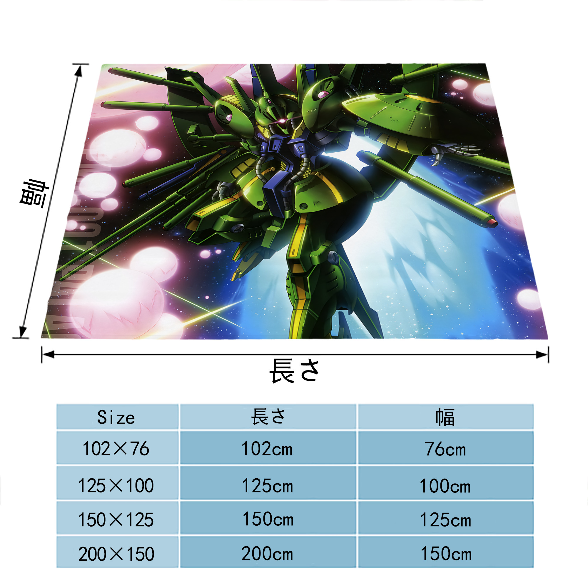 機動戦士ガンダム Mobile Suit Gundam フランネルブランケット・多サイズ対応（横型）